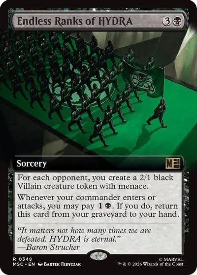 Endless Ranks of HYDRA Extended Art Commander: Marvel Super Heroes Magic card