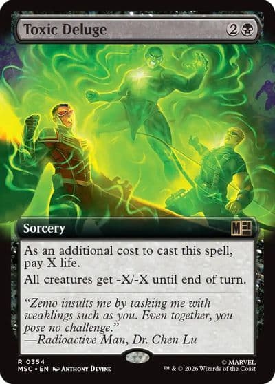 Toxic Deluge Extended Art Commander: Marvel Super Heroes Magic card