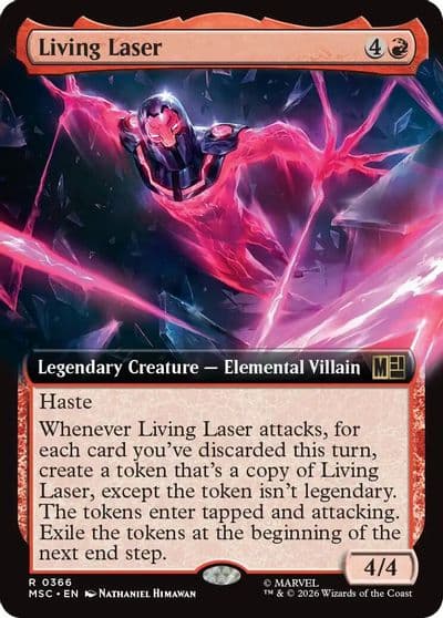 Living Laser Extended Art Commander: Marvel Super Heroes Magic card