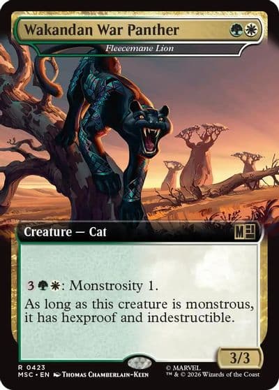 Wakandan War Panther Fleecemane Lion Extended Art Commander: Marvel Super Heroes Magic card