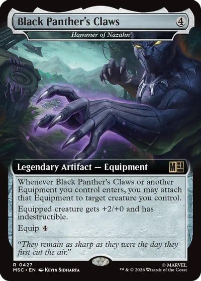 Black Panthers Claws Hammer of Nazahn Extended Art Commander: Marvel Super Heroes Magic card