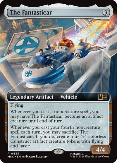 The Fantasticar Extended Art Commander: Marvel Super Heroes Magic card