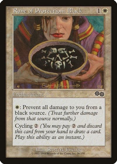 Rune of Protection Black Urza's Saga Magic card