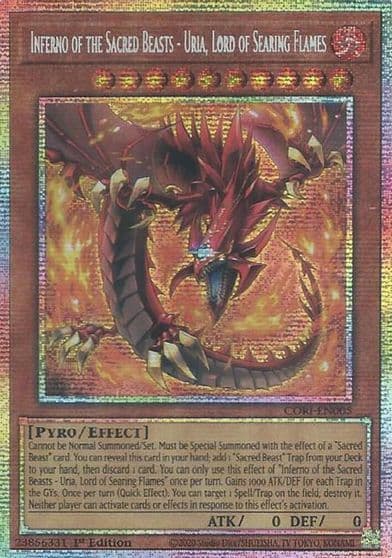 Inferno of the Sacred Beasts Uria Lord of Searing Flames Starlight Rare Chaos Origins Yu-Gi-Oh! card