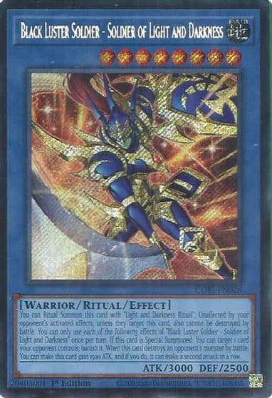 Black Luster Soldier Soldier of Light and Darkness Secret Rare Chaos Origins Yu-Gi-Oh! card