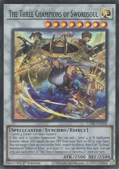 The Three Champions of Swordsoul Chaos Origins Yu-Gi-Oh! card