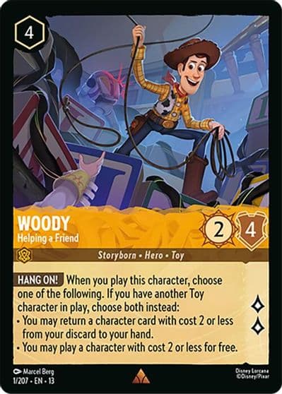 Woody Helping a Friend Attack of the Vine! Lorcana card