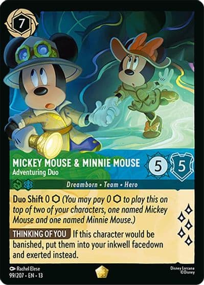 Mickey Mouse and Minnie Mouse Adventuring Duo Attack of the Vine! Lorcana card