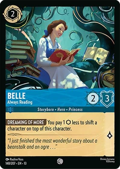 Belle Always Reading Attack of the Vine! Lorcana card