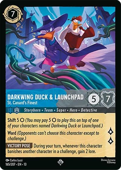 Darkwing Duck and Launchpad St Canards Finest Attack of the Vine! Lorcana card
