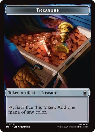 Treasure 022 Rogue 009 Double Sided Token Commander: Marvel Super Heroes Magic card