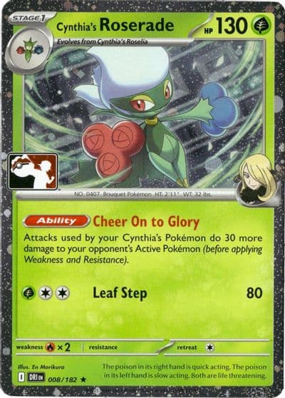 Cynthia's Roserade (Cosmos Holo) Prize Pack Series Cards Pokemon card