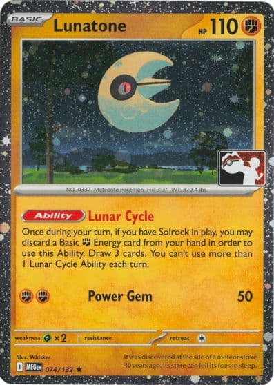Lunatone (Cosmos Holo) Prize Pack Series Cards Pokemon card