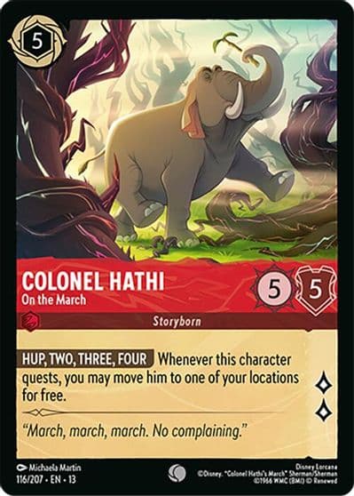 Colonel Hathi On the March Attack of the Vine! Lorcana card