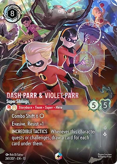 Dash Parr and Violet Parr Super Siblings Enchanted Attack of the Vine! Lorcana card