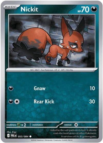 Nickit ME05: Pitch Black Pokemon card