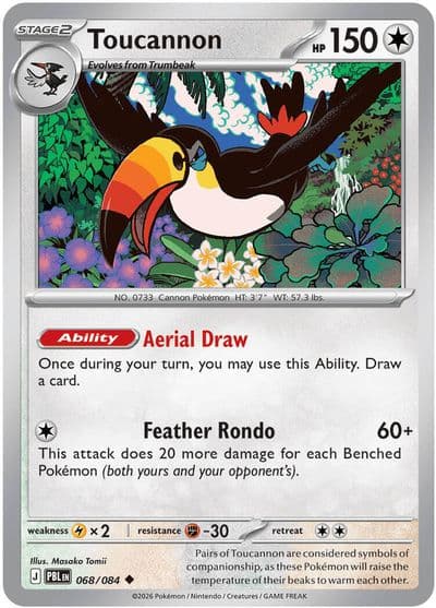 Toucannon ME05: Pitch Black Pokemon card