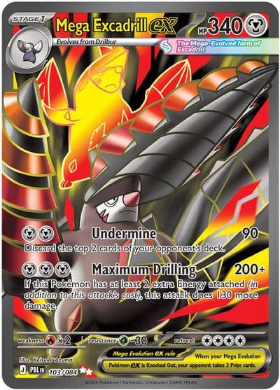 Mega Excadrill ex ME05: Pitch Black Pokemon card
