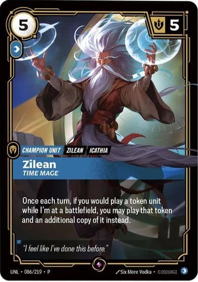 Zilean Time Mage Riftbound Organized Play Promotional Cards Riftbound card