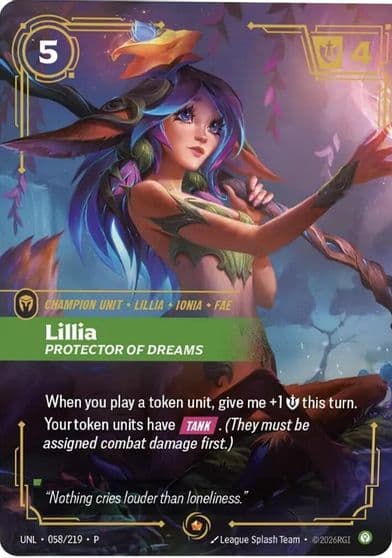 Lillia Protector of Dreams Riftbound Organized Play Promotional Cards Riftbound card