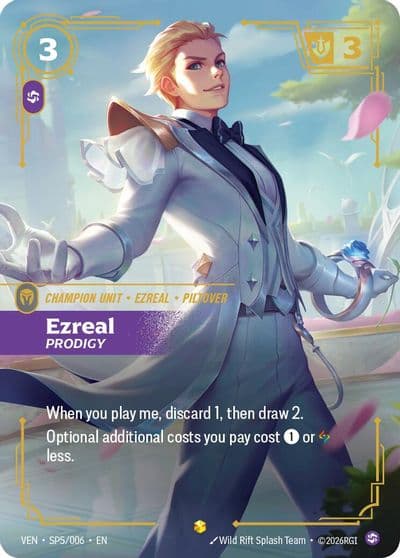 Ezreal Prodigy Vendetta Riftbound card