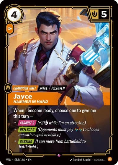 Jayce Hammer in Hand Vendetta Riftbound card