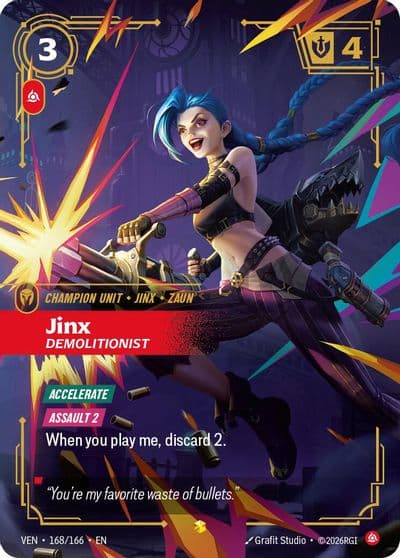 Jinx Demolitionist Overnumbered Vendetta Riftbound card