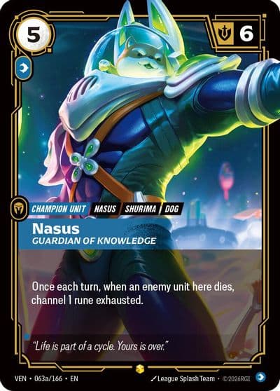 Nasus Guardian of Knowledge Alternate Art Vendetta Riftbound card