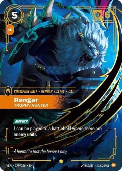 Rengar Trophy Hunter Vendetta Riftbound card