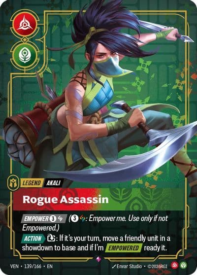 Akali Rogue Assassin Vendetta Riftbound card