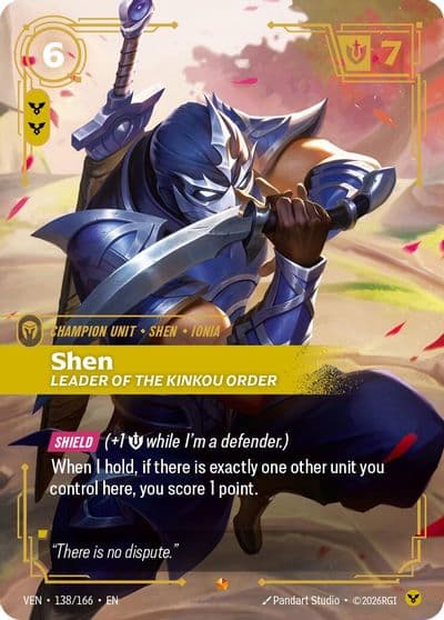Shen Leader of the Kinkou Order Vendetta Riftbound card