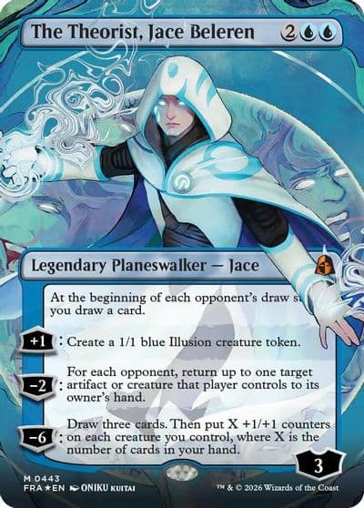 The Theorist Jace Beleren Borderless 0443 Reality Fracture Magic card