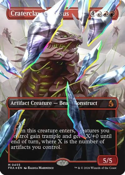 Craterclaw Colossus Borderless Facet Foil Reality Fracture Magic card
