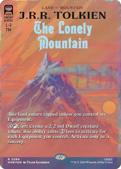 The Lonely Mountain Borderless 0248 Surge Foil The Hobbit Magic card