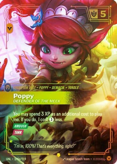 Poppy Defender of the Meek Alternate Art Riftbound Organized Play Promotional Cards Riftbound card
