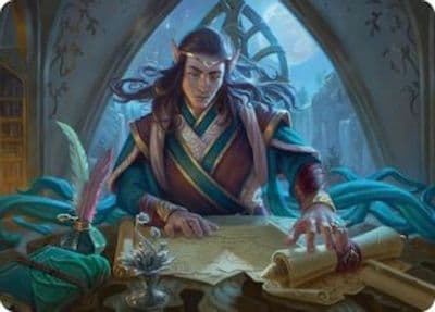 Elrond Moon Reader Art Card Commander: The Hobbit Magic card