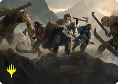 Struggle of Howling Steel Art Card Gold Stamped Commander: The Hobbit Magic card