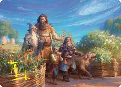 Beorns Hospitality Art Card Gold Stamped Signature Commander: The Hobbit Magic card