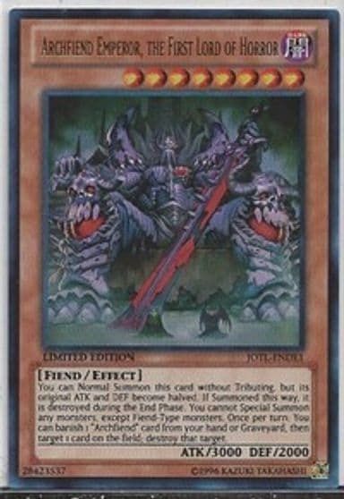 Archfiend Emperor the First Lord of Horror Ultra Rare Judgment of the Light Yu-Gi-Oh! card