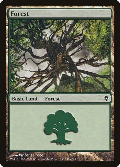 Forest 249a Zendikar Magic card