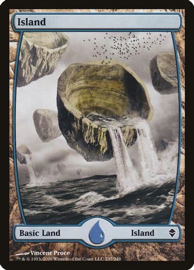 Island 237 Full Art Zendikar Magic card