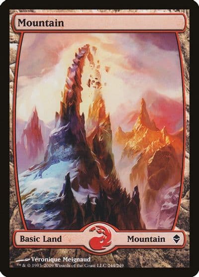 Mountain 244 Full Art Zendikar Magic card