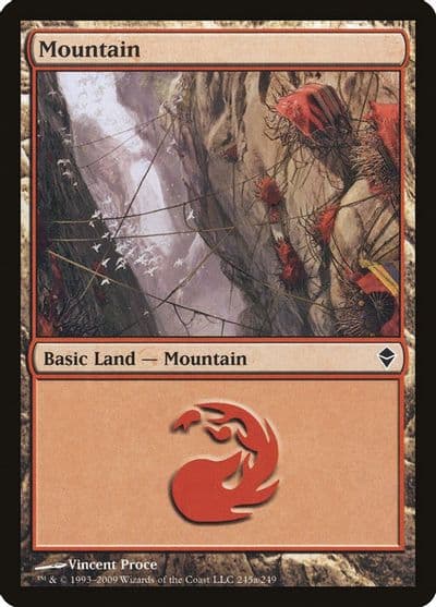 Mountain 245a Zendikar Magic card