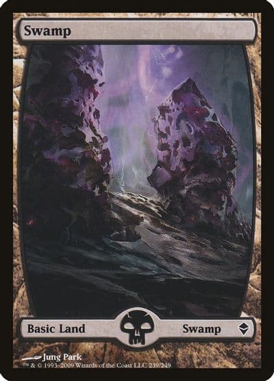 Swamp 239 Full Art Zendikar Magic card