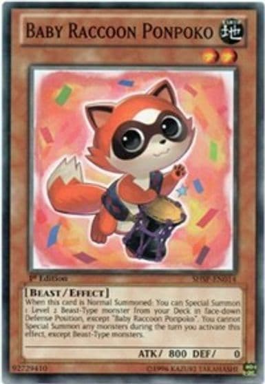 Baby Raccoon Ponpoko Shadow Specters Yu-Gi-Oh! card