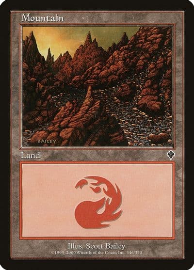 Mountain 346 Invasion Magic card