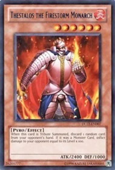 Thestalos the Firestorm Monarch Red Duelist League Promo Yu-Gi-Oh! card