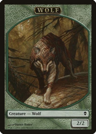Wolf Token Zendikar Magic card