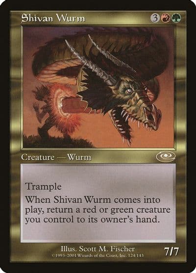 Shivan Wurm Planeshift Magic card