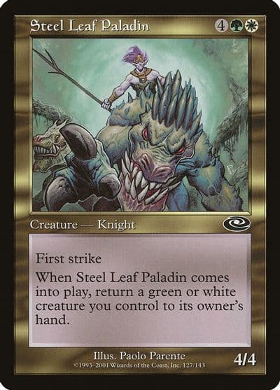 Steel Leaf Paladin Planeshift Magic card